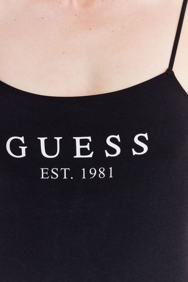 Боді GUESS чорного кольору без бретелей з логотипом