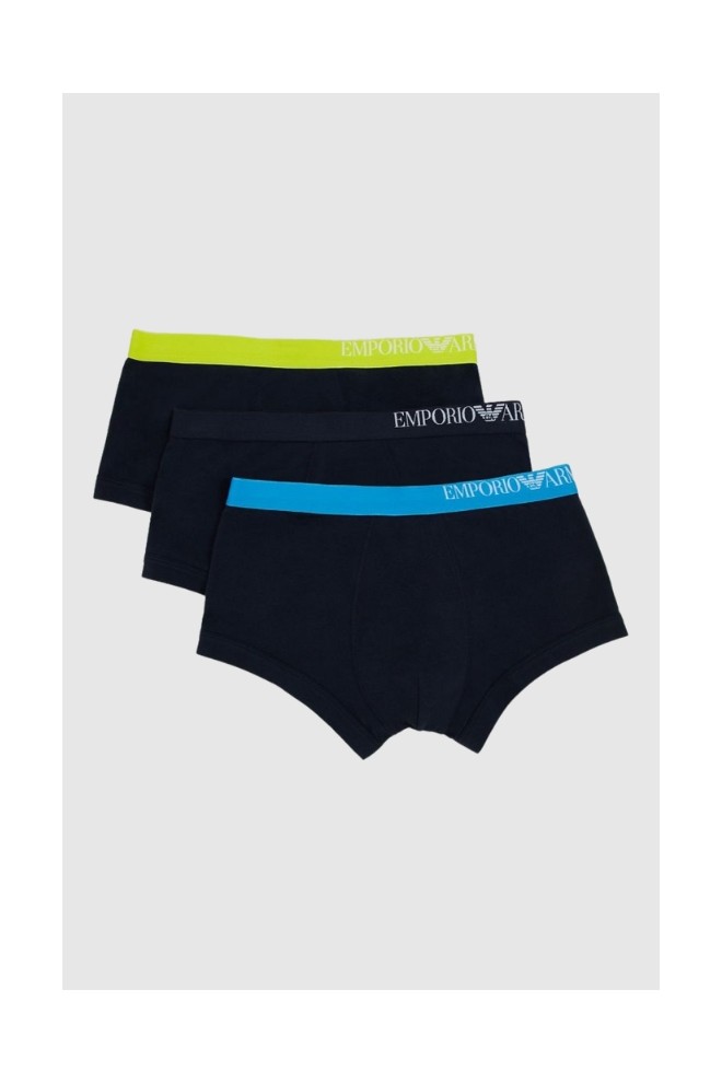 EMPORIO ARMANI Boxer shorts 3 pack navy blue / colored rubber