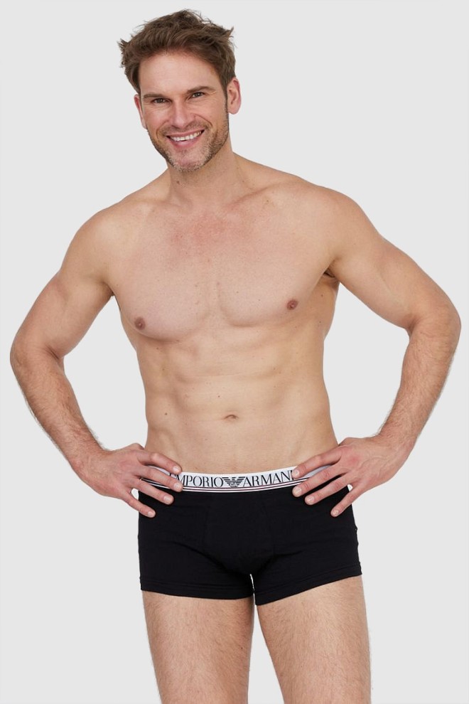 EMPORIO ARMANI Black boxer shorts with logo 3 packs