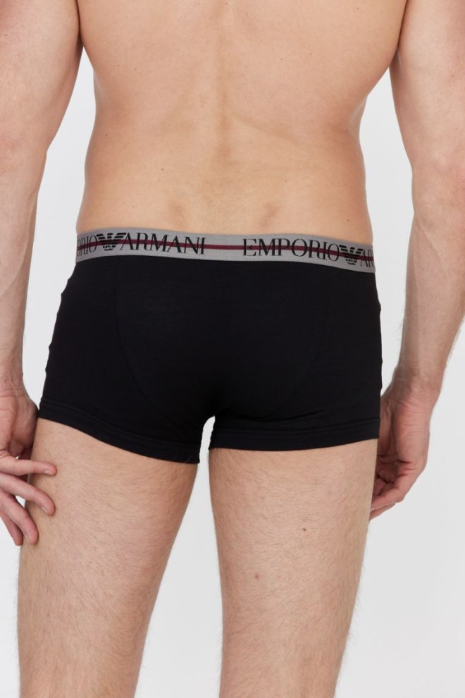 EMPORIO ARMANI Black boxer shorts with logo 3 packs