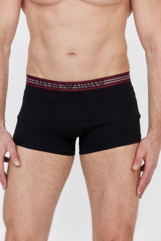 EMPORIO ARMANI Black boxer shorts with logo 3 packs