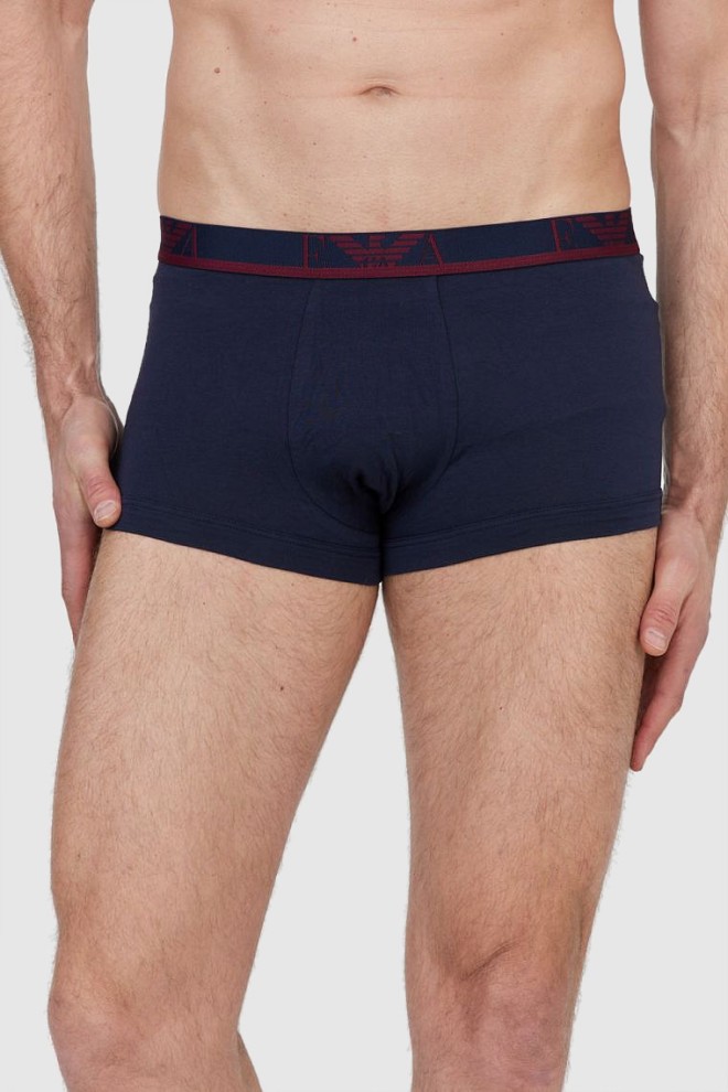 EMPORIO ARMANI Navy blue boxer shorts with logo 3 packs