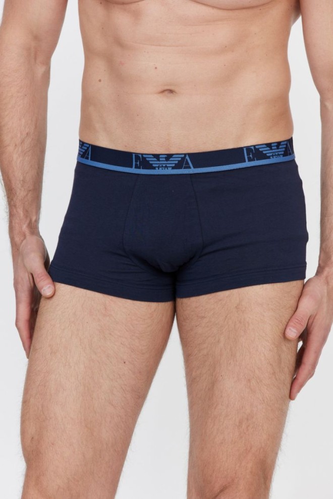 EMPORIO ARMANI Navy blue boxer shorts with logo 3 packs