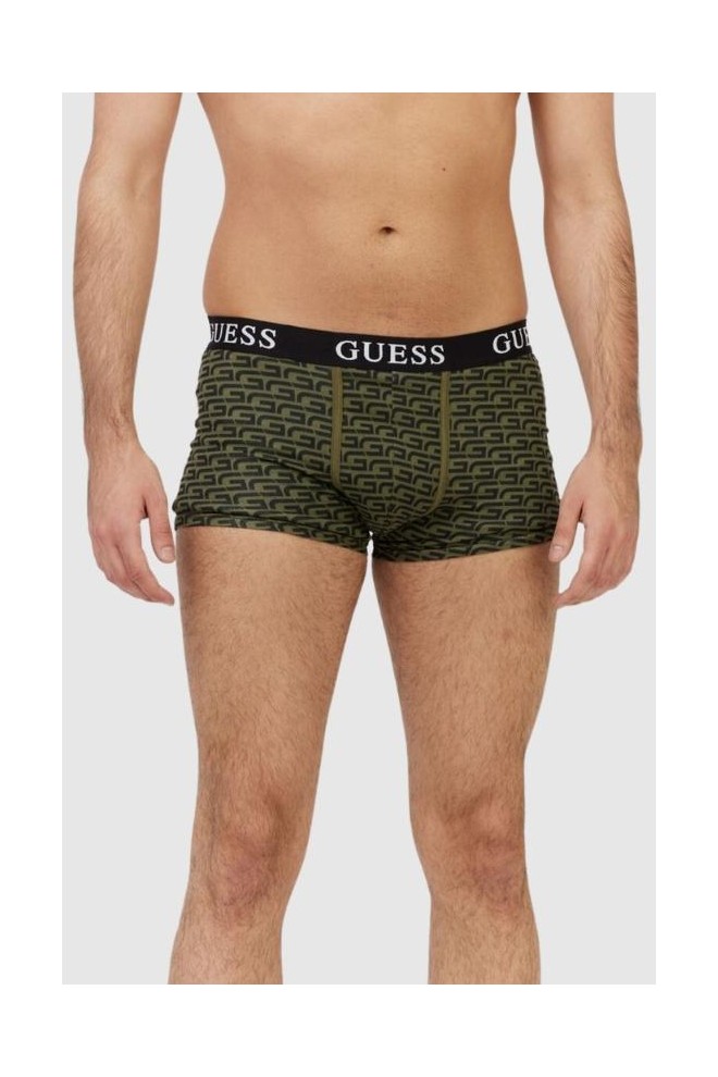 GUESS Pantaloni scurți boxeri pentru bărbați verzi și marini, pachet de 3
