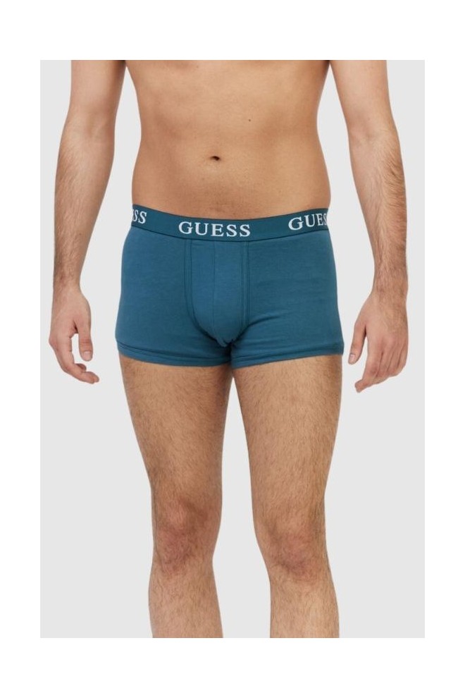 GUESS Pantaloni scurți boxeri pentru bărbați verzi și marini, pachet de 3