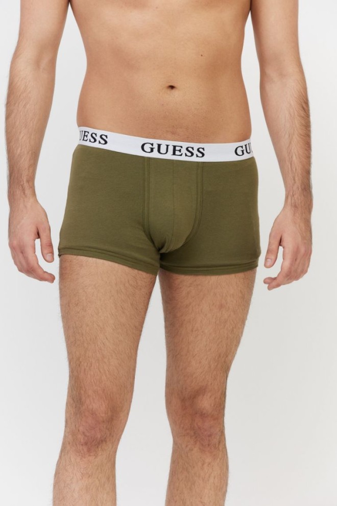 GUESS Pantaloni scurți boxeri pentru bărbați verzi și marini, pachet de 3
