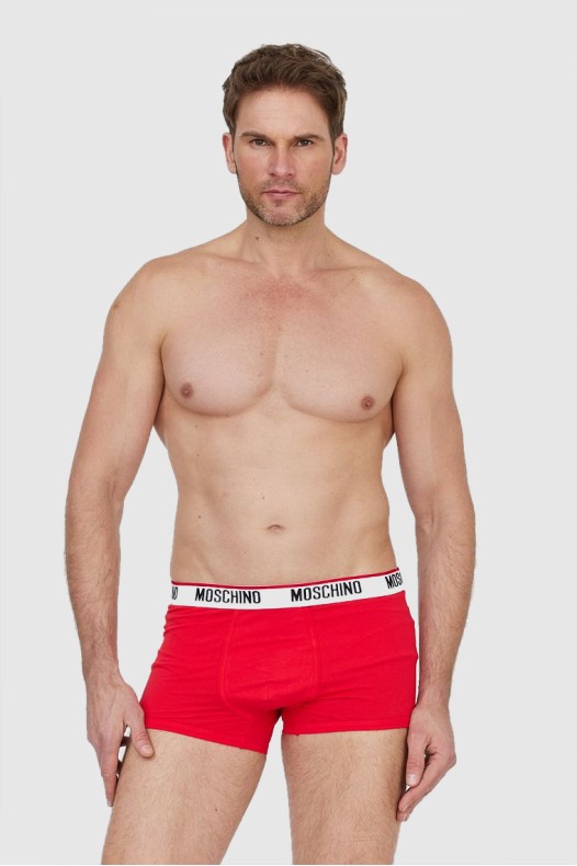 MOSCHINO Red logo boxer...