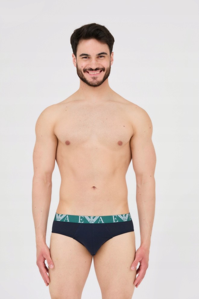 EMPORIO ARMANI Navy blue briefs 3-pack