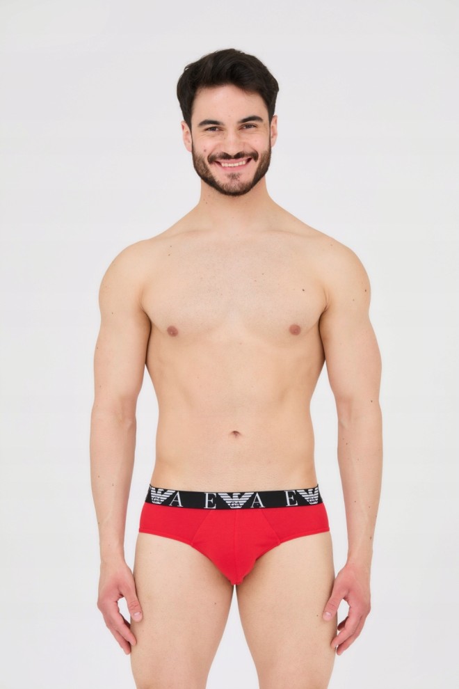 EMPORIO ARMANI Black, white, red briefs