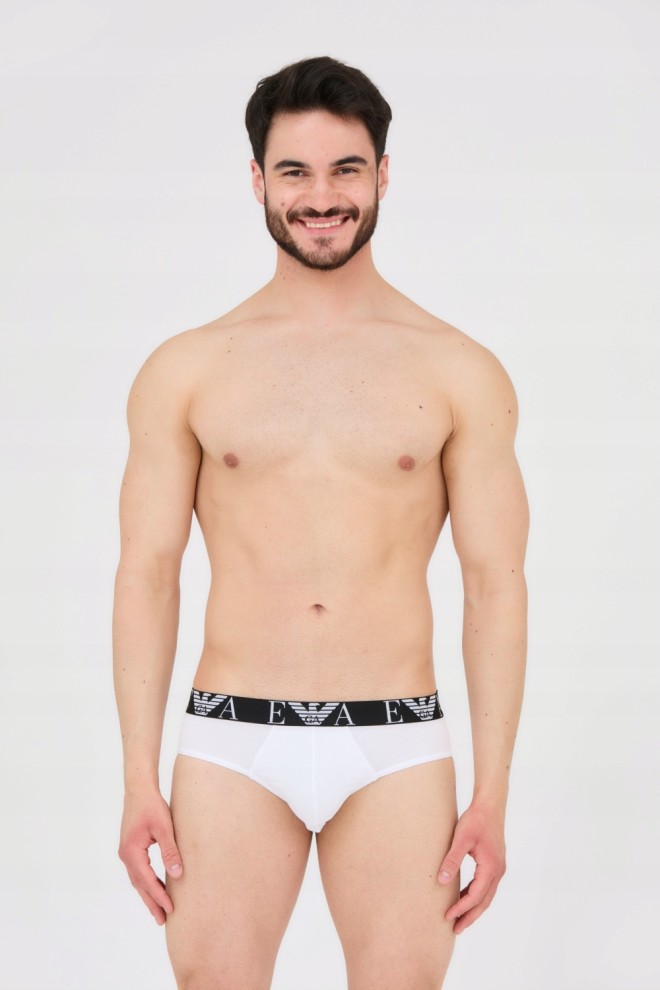 EMPORIO ARMANI Black, white, red briefs