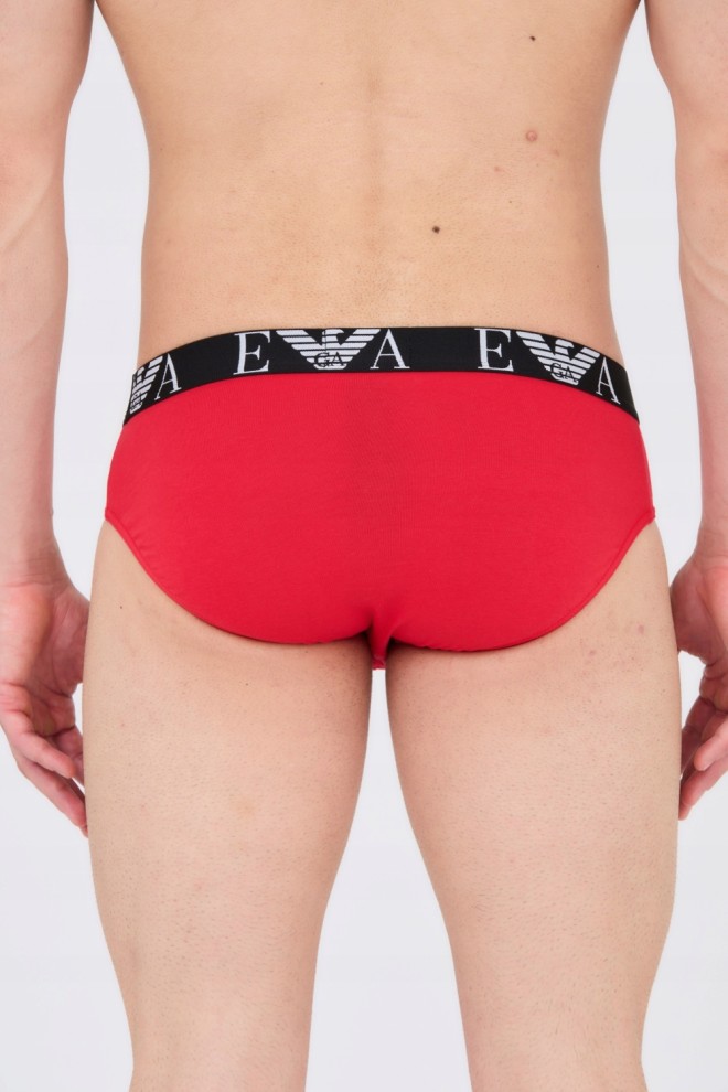 EMPORIO ARMANI Black, white, red briefs