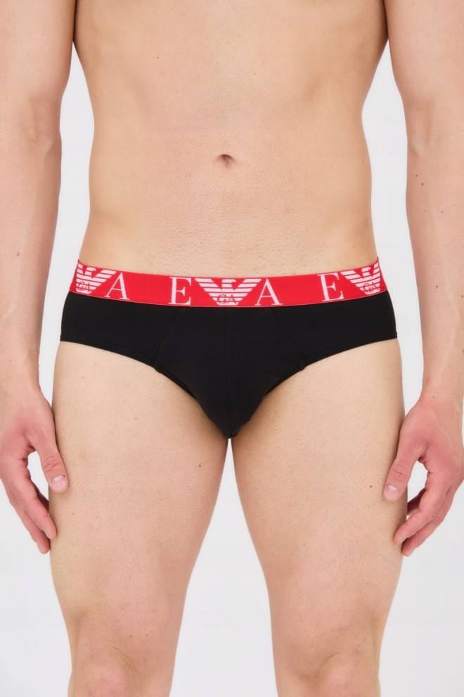 EMPORIO ARMANI Black, white, red briefs