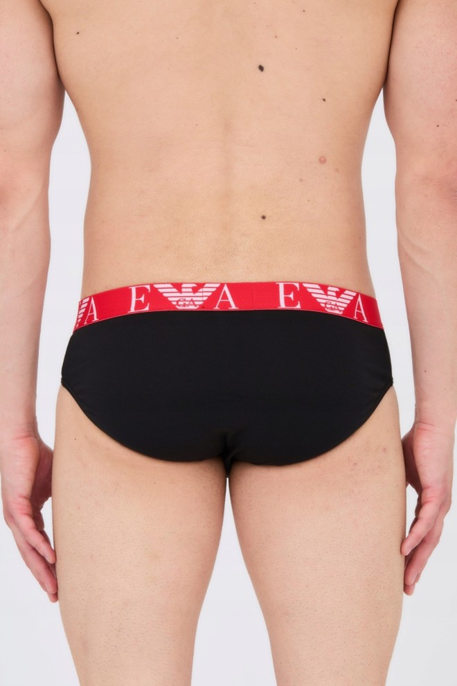 EMPORIO ARMANI Black, white, red briefs