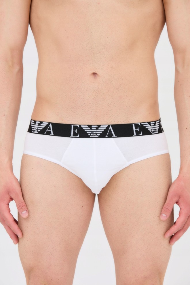 EMPORIO ARMANI Black, white, red briefs