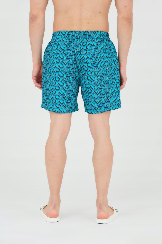 Pantaloni scurți de baie GUESS albastru și albastru marin pentru bărbați