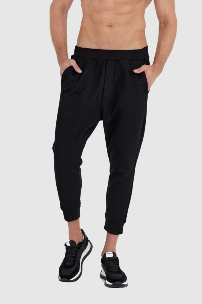 DSQUARED2 Czarne spodnie męskie relax dean joggers