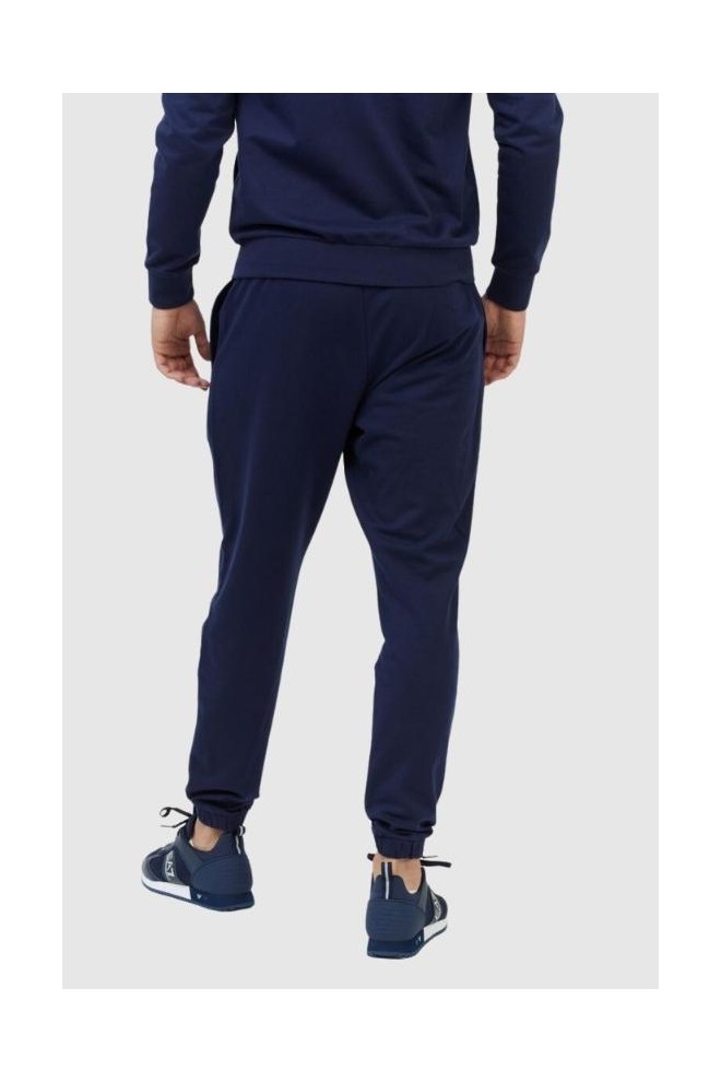 EA7 Navy blue men's pants with interchangeable logos