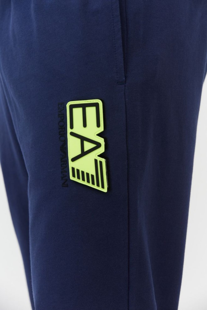 EA7 Navy blue men's pants with interchangeable logos