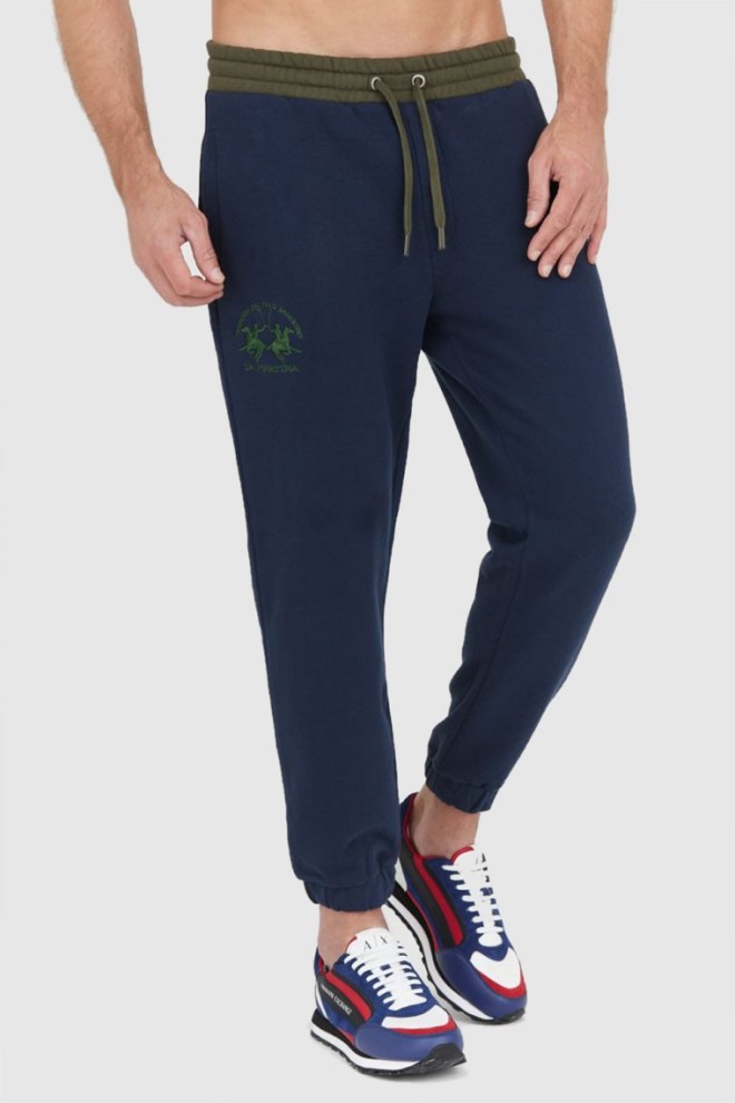 LA MARTINA Men's navy blue cotton sweatpants