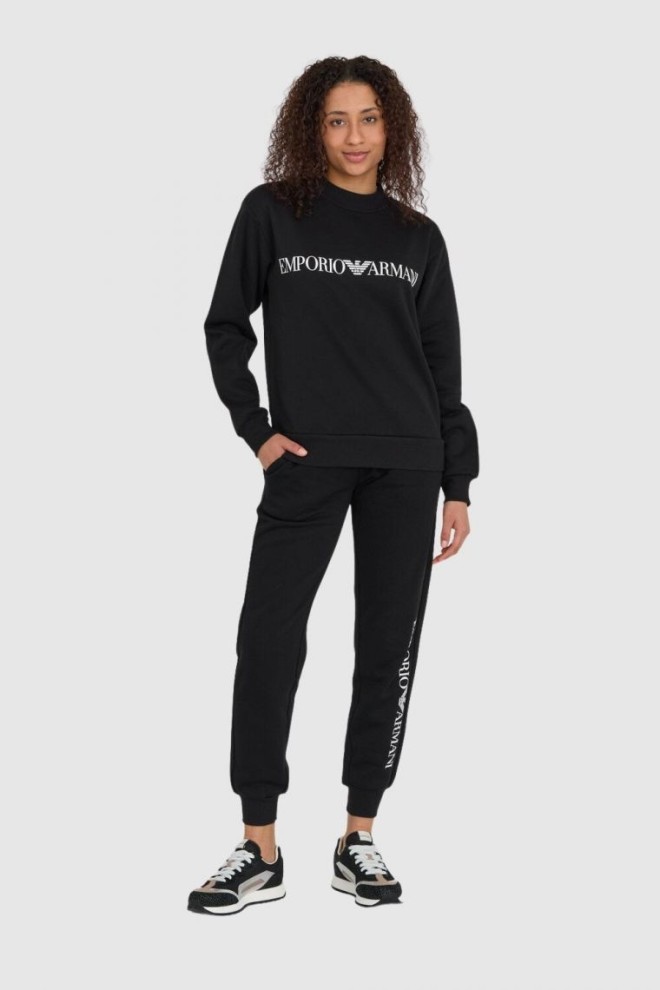 EMPORIO ARMANI Black women's tracksuits with white logos