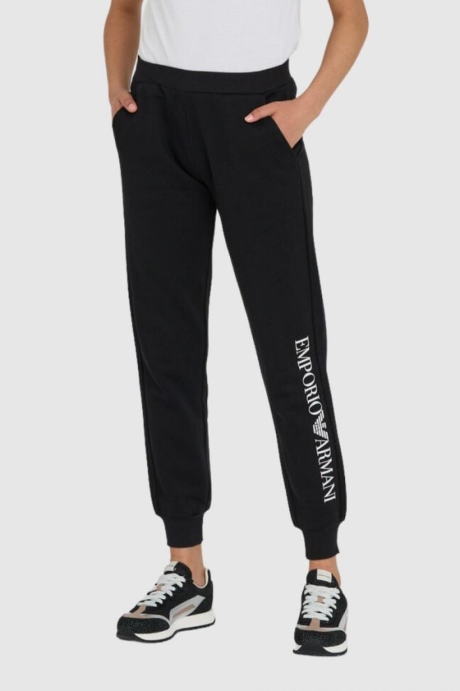 EMPORIO ARMANI Black women's tracksuits with white logos