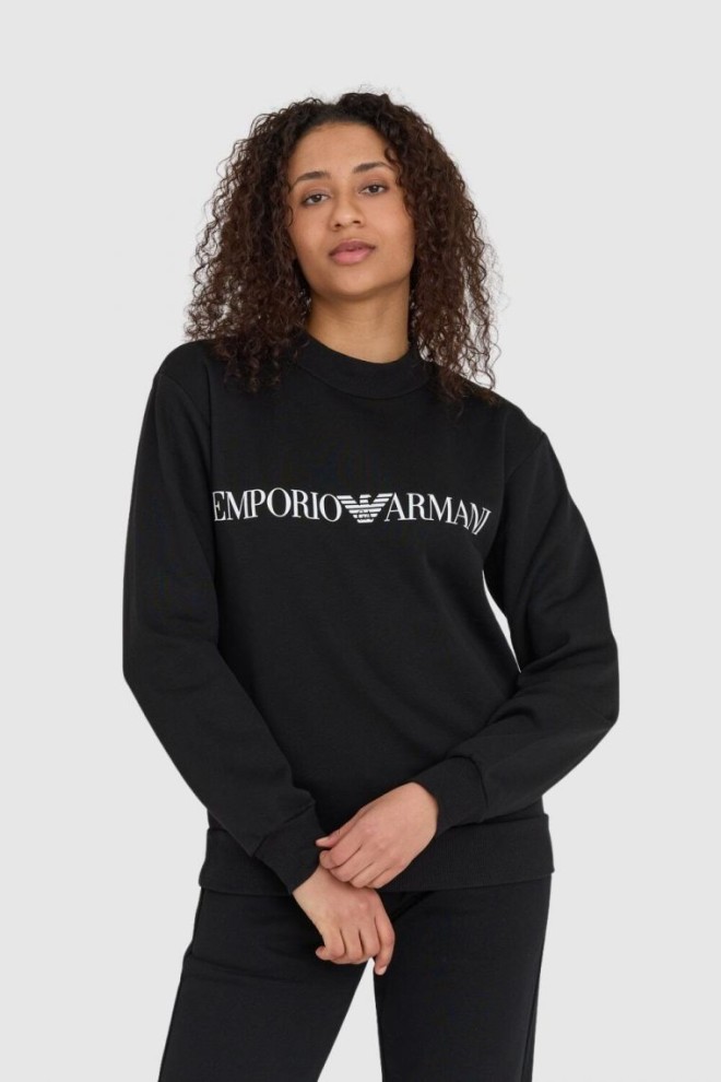 EMPORIO ARMANI Black women's tracksuits with white logos