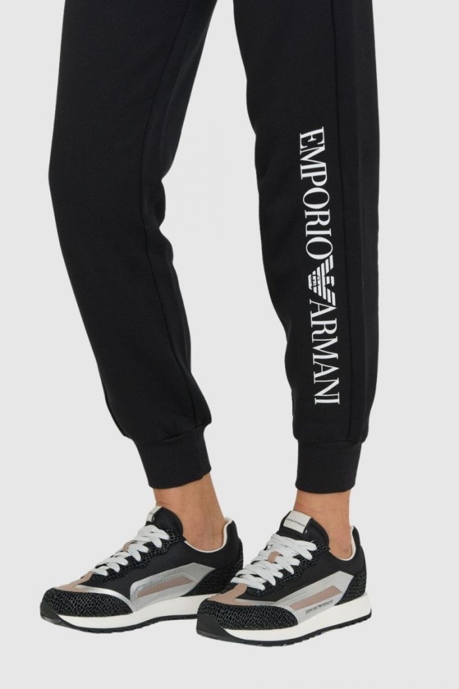 EMPORIO ARMANI Black women's tracksuits with white logos