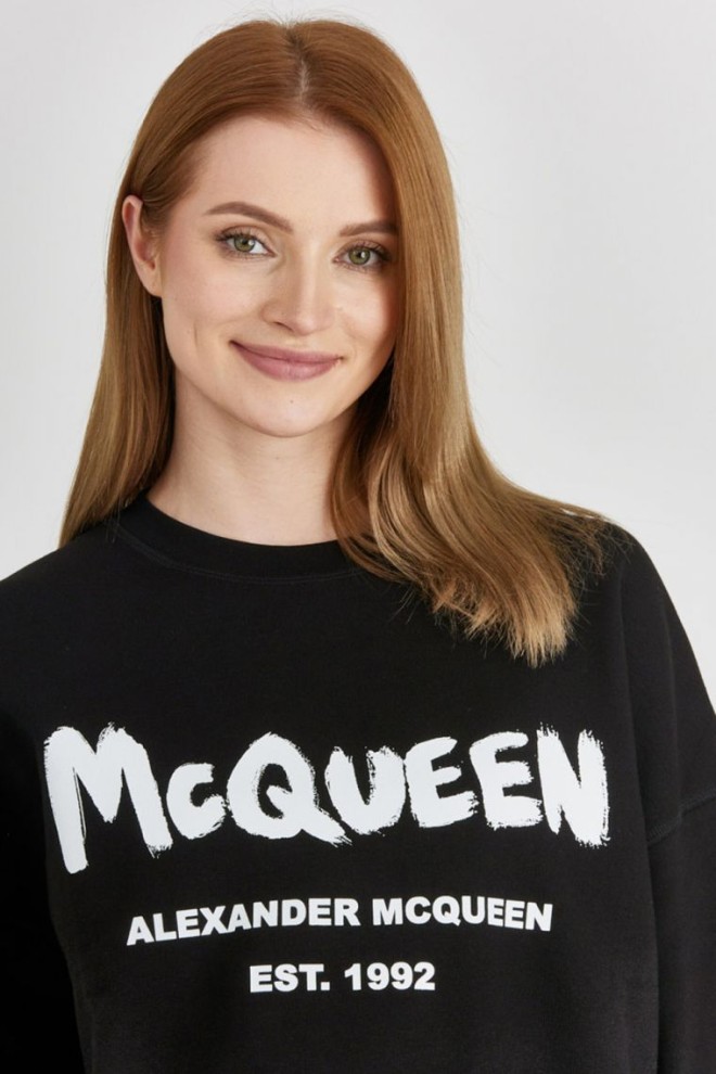 ALEXANDER MCQUEEN Black women's sweatshirt with logo