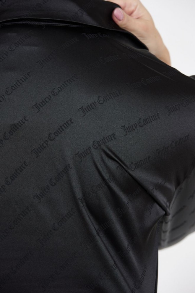 JUICY COUTURE Cămașă de pijama pentru femei cu logo din satin negru