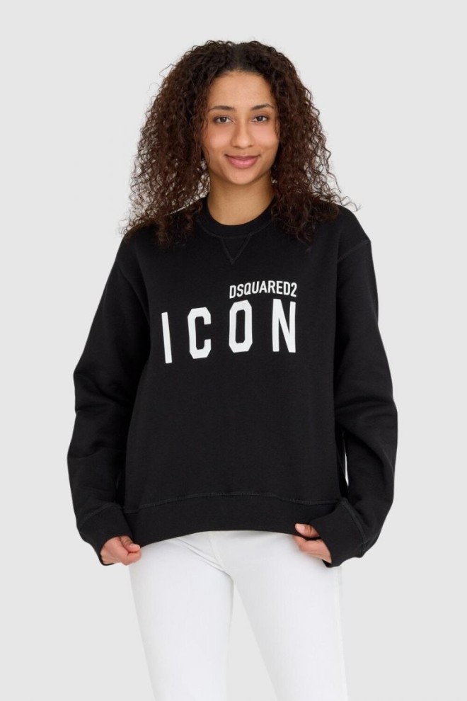 DSQUARED2 Black women's sweatshirt with large icon logo