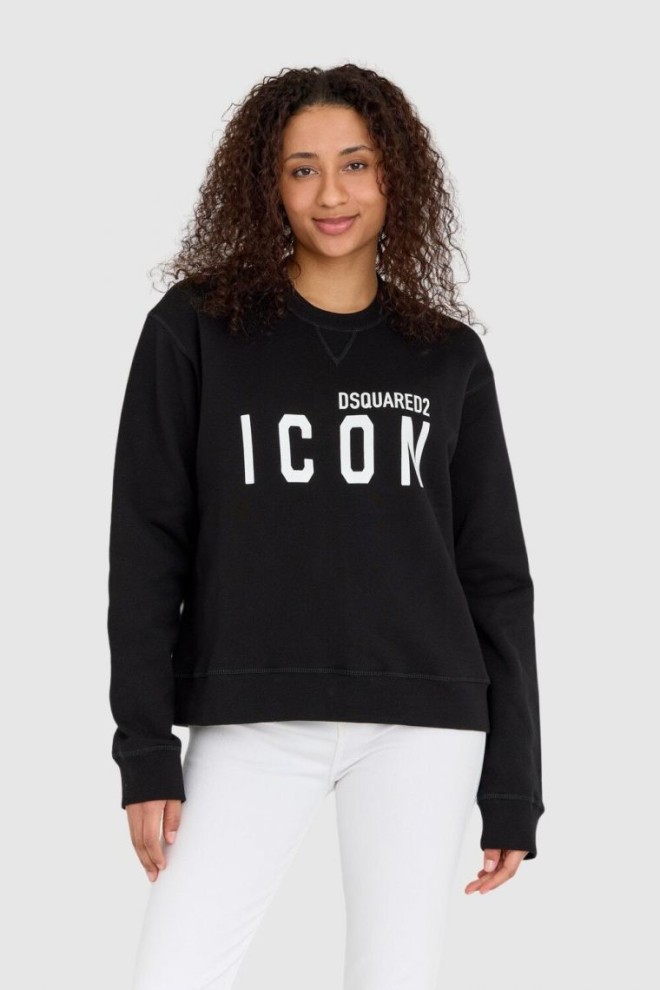 DSQUARED2 Black women's sweatshirt with large icon logo