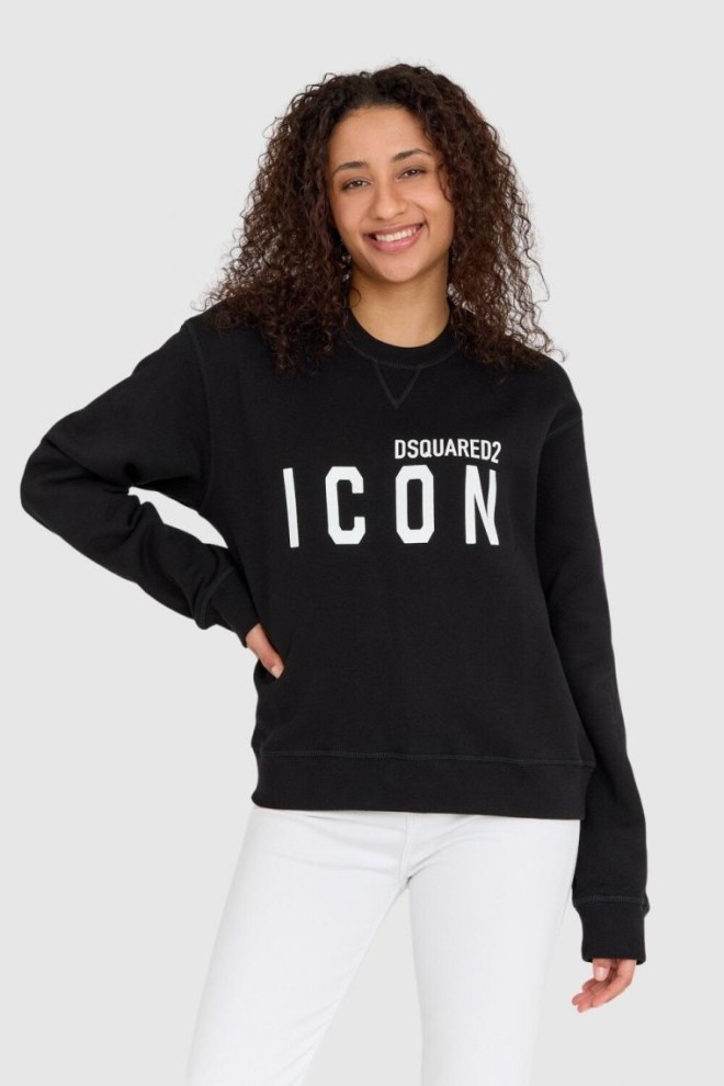 DSQUARED2 Black women's sweatshirt with large icon logo