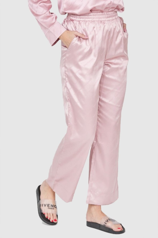 JUICY COUTURE Pink satin logo pajama pants