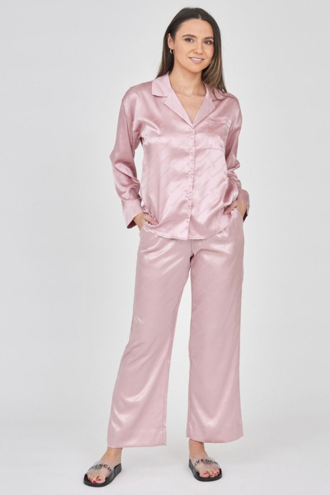 JUICY COUTURE Pink satin logo pajama pants