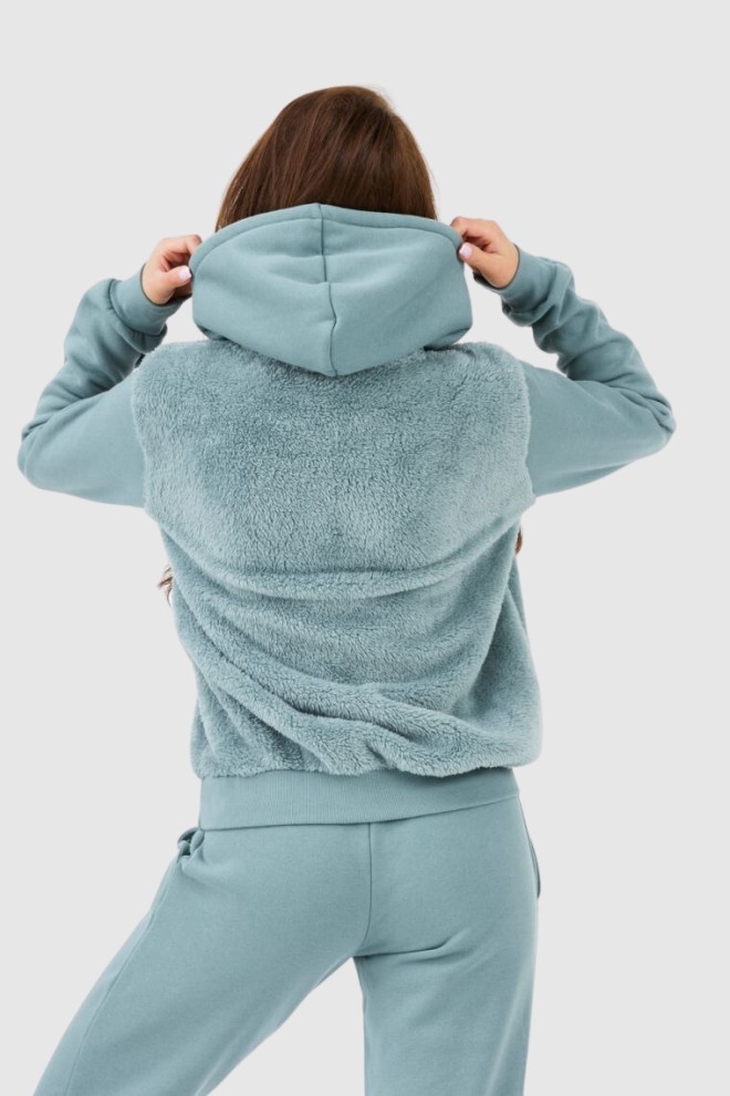 EMPORIO ARMANI Hanorac de pluș verde pentru femei