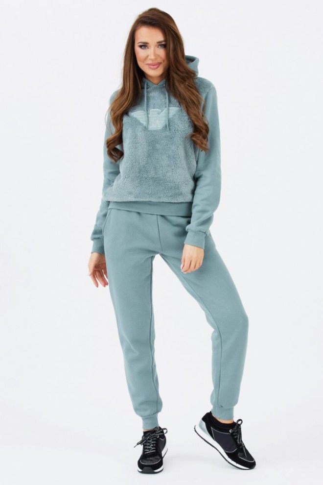 EMPORIO ARMANI Hanorac de pluș verde pentru femei