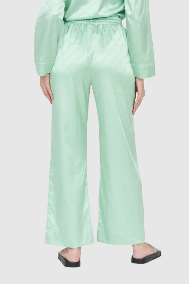 JUICY COUTURE Green satin pajama pants in logo