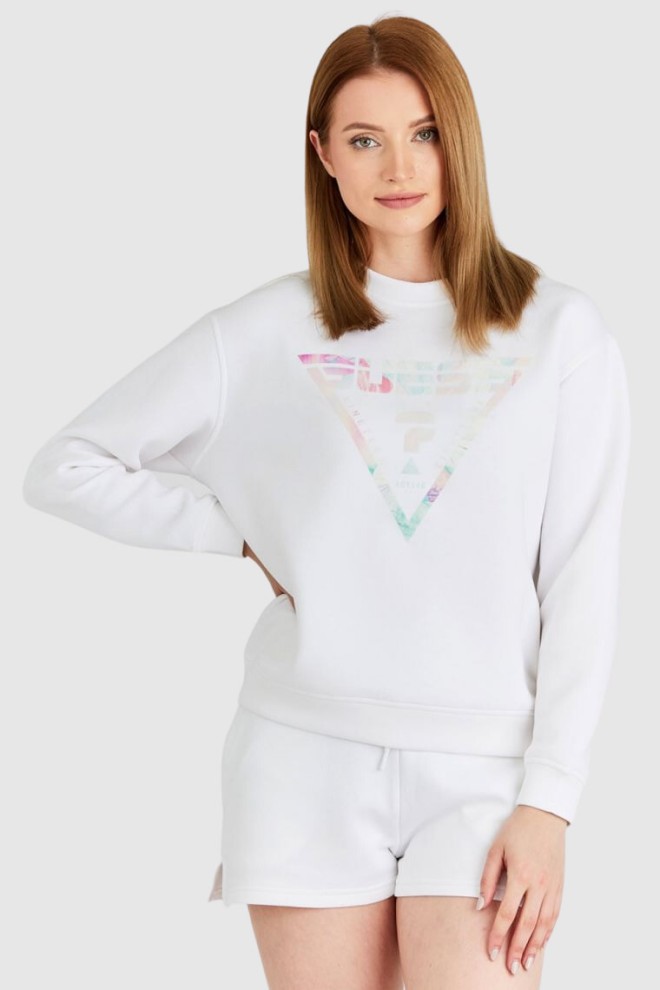 GUESS White women's sweatshirt with reflective logo