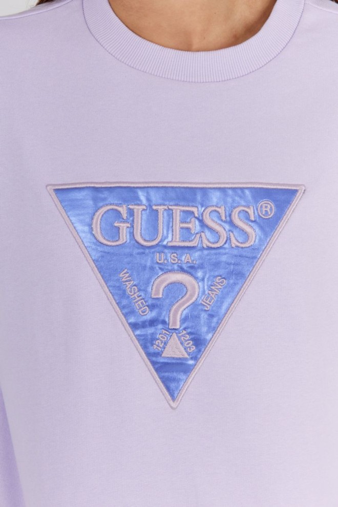 Фіолетовий жіночий світшот GUESS з вишитим логотипом