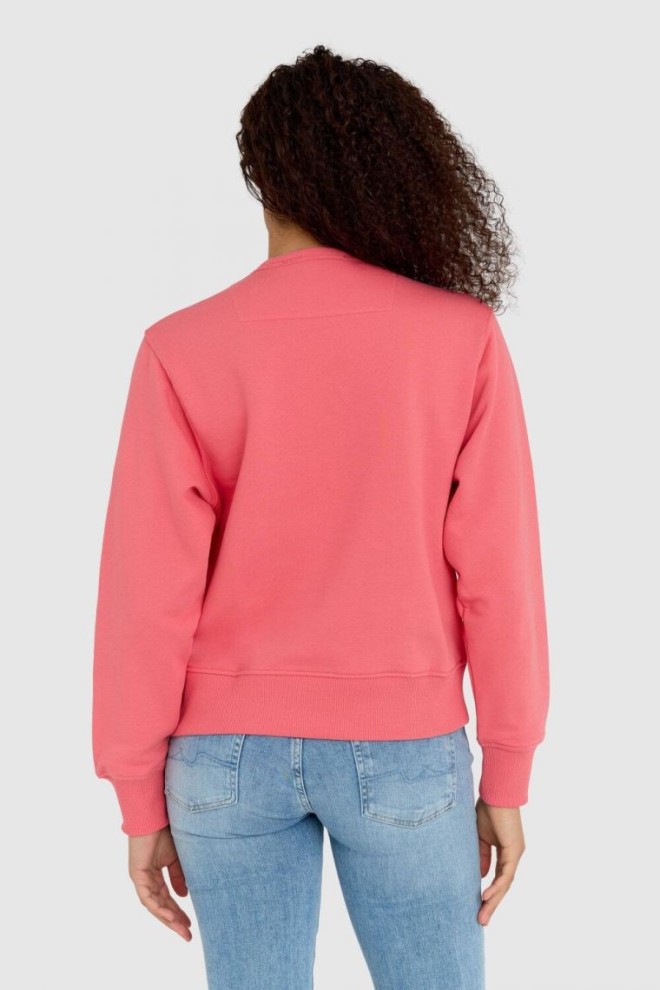 GUESS Pink women's sweatshirt with large logo regular fit