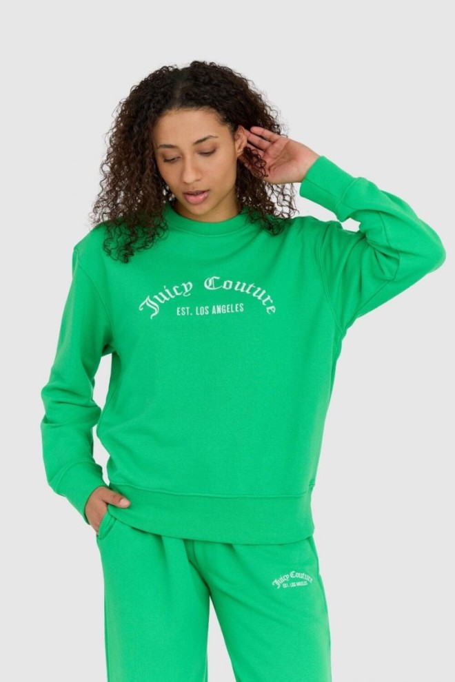JUICY COUTURE Tricou reciclat saoirse verde pentru femei, cu logo brodat
