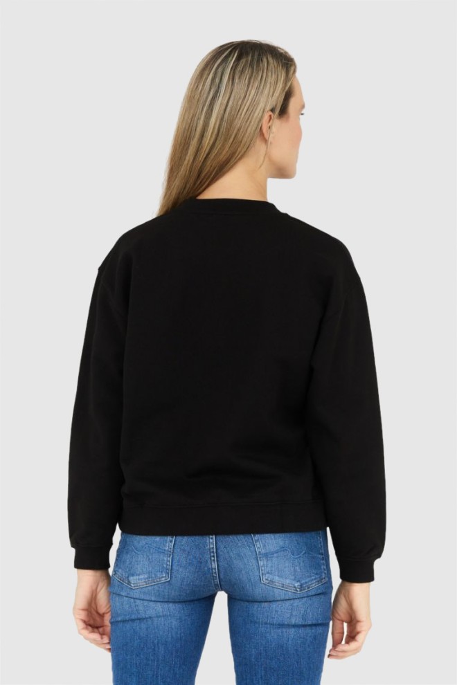 KENZO Black women's sweatshirt with logo applique