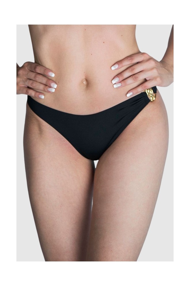 MOSCHINO SWIM bikini bottom gold metallic logo