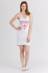 GUESS Biała sukienka z trójkątnym logo