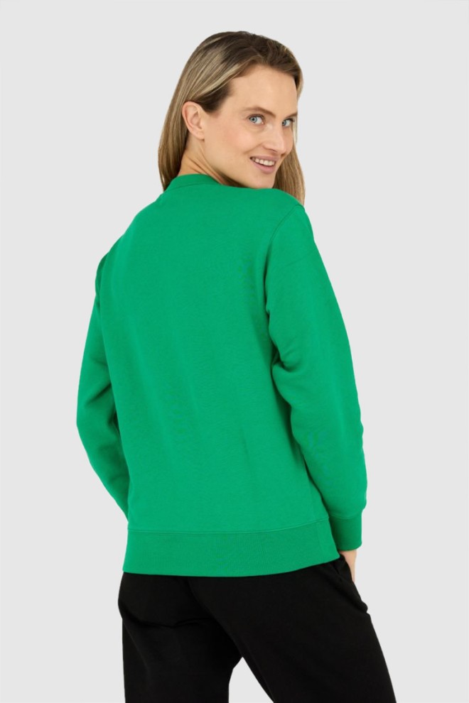 KENZO Green women's sweatshirt with cross-stitched tiger