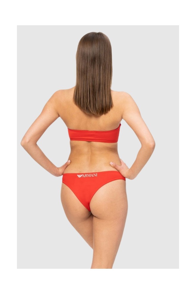 EMPORIO ARMANI Czerwone bikini z białym logo