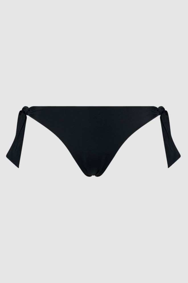EMPORIO ARMANI Bikini negri cu cravată și logo argintiu