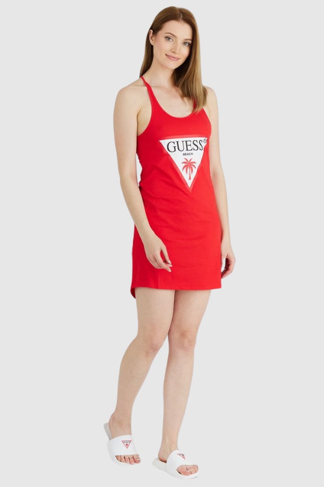 GUESS Red dress with triangle logo