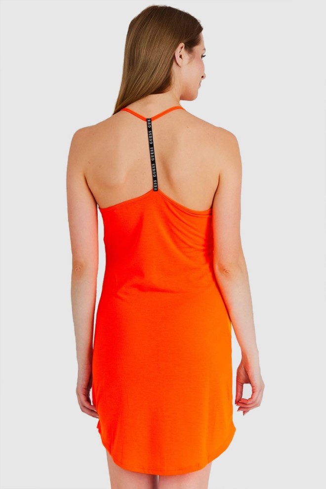 GUESS Orange neon dress with triangle logo