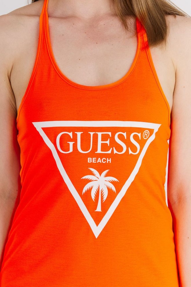 GUESS Orange neon dress with triangle logo